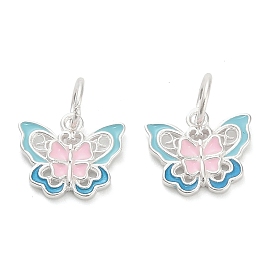925 подвески в виде розовых и небесно-голубых бабочек из стерлингового серебра, с перемычками и 925 штампом