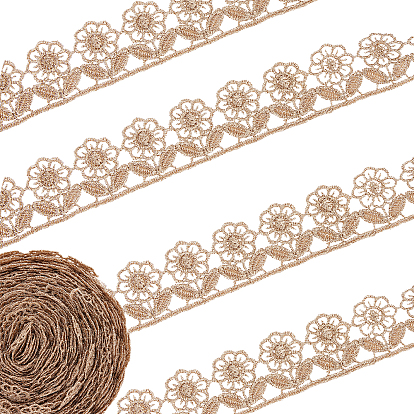 10 Yards Metallic Yarn Ribbons, Jacquard Ribbon, Garment Accessories, Flower Pattern