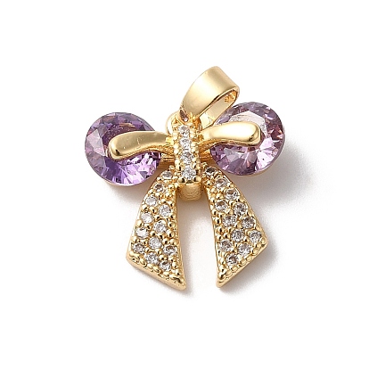 Подвески из латуни и стекла, бабочка, фиолетовые