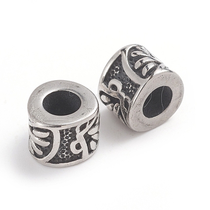 304 Stainless Steel Beads, Large Hole Beads, Column