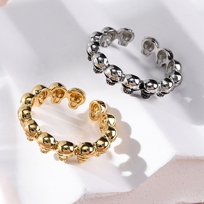 Латунные манжеты для женщин и мужчин, череп