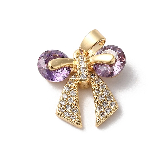 Подвески из латуни и стекла, бабочка, фиолетовые