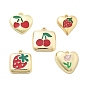 Подвески из эмали и сплава, золотые, подвески в форме сердца/квадрата