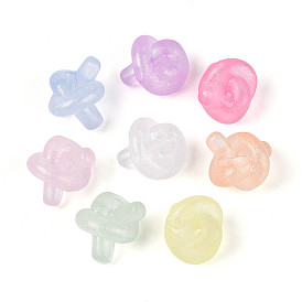 Светящиеся матовые прозрачные акриловые бусины, твист, с блеском порошок, светится в темноте