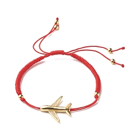 Airliner Brass Micro Pave Cubic Zirconia Airliner Link Bracelet for Teen Girl Women, Red