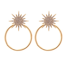 Geometric Metal Pendant Earrings for Women - Minimalist and Versatile Jewelry