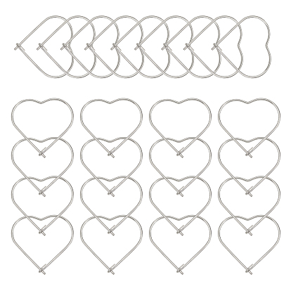 Vacuum Plating 304 Stainless Steel Hoop Earring Findings, Wine Glass Charm Rings