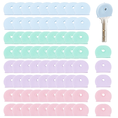 80Pcs 4 Colors Silicone Nonslip Waterproof Reusable Key Sleeve, Key Identifier Caps