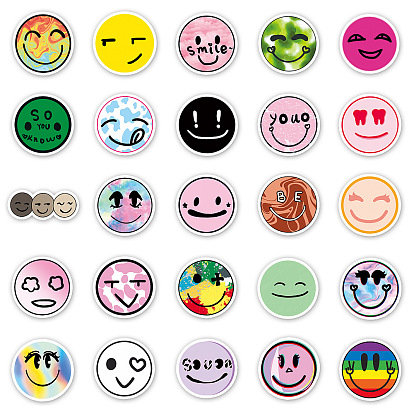 50Pcs Smiling Face Pvc Graffiti stickers for DIY Decorating Luggage, Guitar, Notebook
