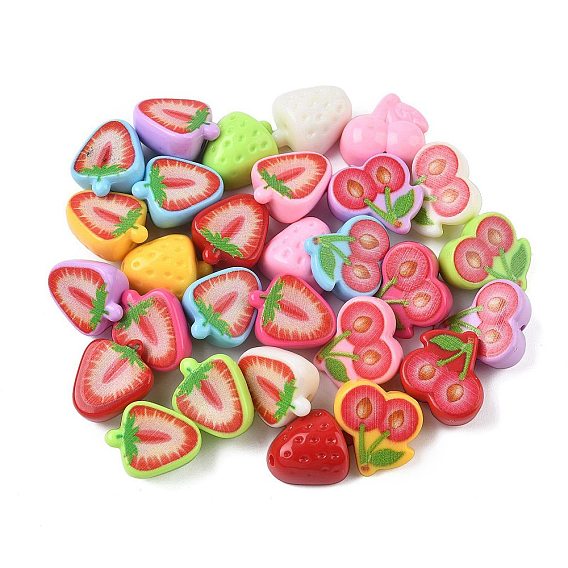 Непрозрачные акриловые бусины, разноцветные