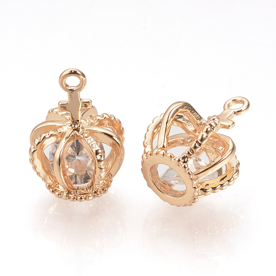 Alloy Cubic Zirconia Charms, Crown