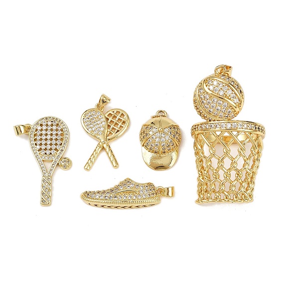 Латунные микро проложить кубического циркония подвески, реальный 18 k позолоченный, без кадмия и без свинца, стойки покрытие, долговечный