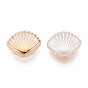 Абс пластиковые жемчужные бисера, формы раковины, золотой металл обвитыми, с половиным покрытием