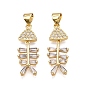 Латунные микро проложить кубического циркония подвески, без кадмия и без свинца, подвески из рыбьей кости