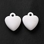Opaque Acrylic Pendants, Heart Charm, Frosted