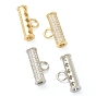 Brass Cubic Zirconia Tube Bails, Loop Bails, Long-Lasting Plated, Column