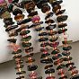 Colliers de perles de tourmaline multicolores naturelles, nuggets