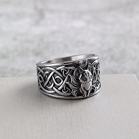 Ретро 304 кольца из нержавеющей стали для мужчин, девятихвостая лиса