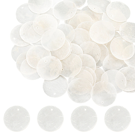 100шт. подвески из натуральной ракушки капиз, Дисковые подвески
