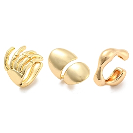 Real 14K Gold Plated Brass Cuff Earrings, Long-Lasting Plated