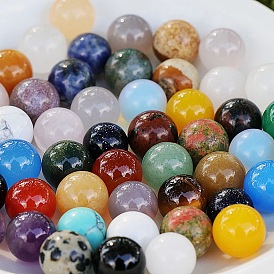 Natural & Synthetic Gemstone Crystal Ball, Reiki Energy Stone Display Decorations for Healing, Meditation, Witchcraft