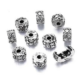 Alloy European Style Clasps, Column with Flower