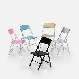 Plastic Folding Chairs, Mini Furniture, Miniature Dollhouse Garden Decorations