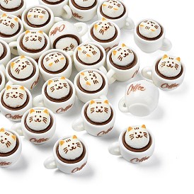 30шт. смоляные фигурки в форме кофе и кошки, микропейзаж, украшения кукольного домика