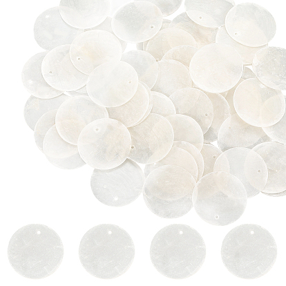 100шт. подвески из натуральной ракушки капиз, Дисковые подвески