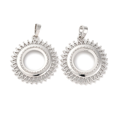 Сеттинги для кулона (кабошонов), латунь , настройки открытой спины, солнечные чары, стойки покрытие, прочное покрытие, без кадмия и без свинца