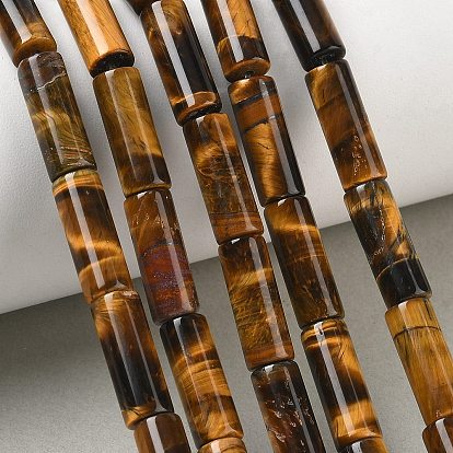 Granos del ojo del tigre natural de hebras, columna