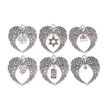 6шт 6 стили крыла тибетский стиль сплав большие подвески, разнообразные