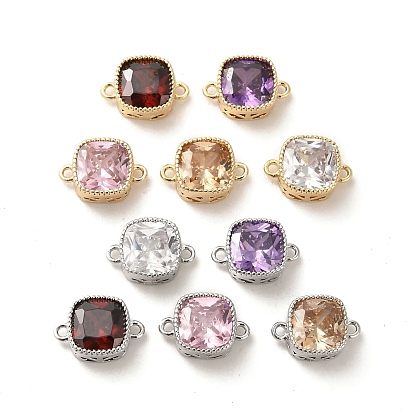 Подвески для стеклянных разъемов, без кадмия, без никеля и без свинца, с латунной фурнитурой , квадратная ссылка