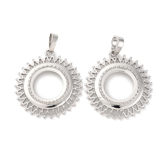 Сеттинги для кулона (кабошонов), латунь , настройки открытой спины, солнечные чары, стойки покрытие, прочное покрытие, без кадмия и без свинца