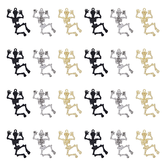 12шт 3 цвета хэллоуин сплав подвески, скелет