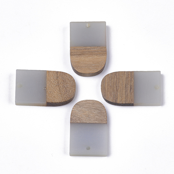 Resin & Walnut Wood Pendants, U Shape
