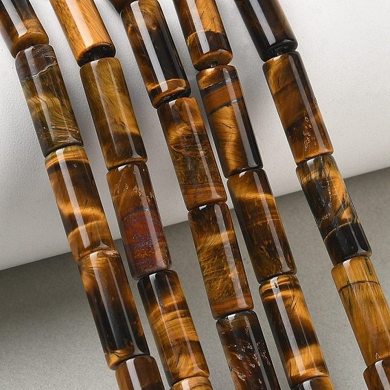 Granos del ojo del tigre natural de hebras, columna