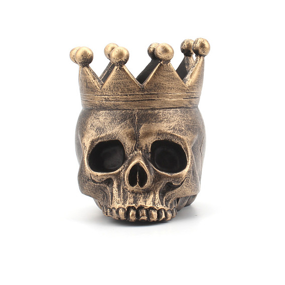 Halloween Theme Resin Candle Holder, Skull, for Wedding, Festival, Party & Windowsill, Home Decoration