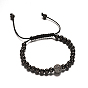 Rondes bracelets tressés de perles 304 en acier inoxydable, avec accessoire zircone cubique micro pave en laiton, 50~90mm