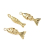 Латунные микро проложить кубического циркония подвески, рыба