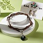 108 Mala Prayer Beads Necklace, Natural Quartz Crystal & Wood Round Beads Necklace, Donut Resin Pendant Necklace for Women
