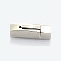 Cuboid 304 Stainless Steel Bayonet Necklace Clasps, 30x9x8mm, Hole: 6mm