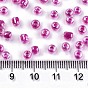 Glass Seed Beads, Transparent Inside Colours Luster, Round Hole, Round