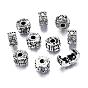 Alloy European Style Clasps, Column with Flower
