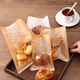 Крафт-бумага мешок для упаковки хлеба, пакеты для печенья, прямоугольные
