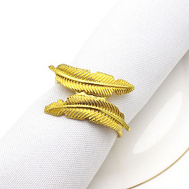 Hotel metal tree leaf napkin ring gold napkin ring napkin buckle towel ring mouth cloth ring