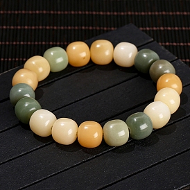 Bracelets extensibles en perles de baril de Rudraksha naturel pour femmes