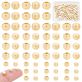 120 шт 3 стили 201 бусины из нержавеющей стали, кубические