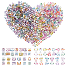 CHGCRAFT Transparent Acrylic Beads, Mixed Shapes, Silver Plated
