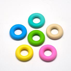  Food Grade Eco-Friendly Silicone Beads, Chewing Beads For Teethers, DIY Nursing Necklaces Making, Donut